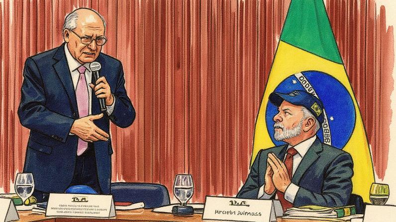 Vice-presidente da República e presidente da República durante reunião ministerial (Foto: Reprodução)