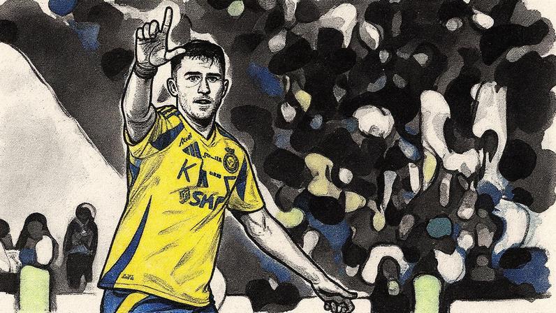 Aymeric Laporte celebra um gol na Liga Saudita (Foto: Reprodução)