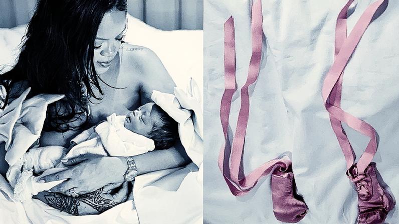 Rihanna anuncia o nascimento de sua filha, Rocki Irish Mayers, em uma postagem no Instagram (Foto: Reprodução)
