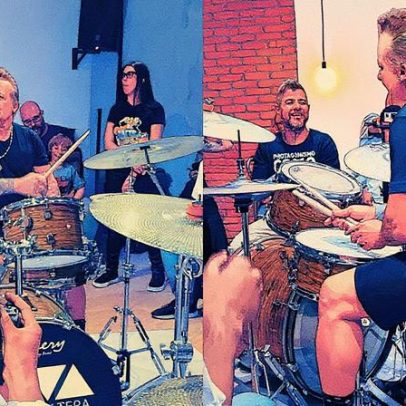 Baterista do Green Day faz visita especial a escola de música em São Paulo