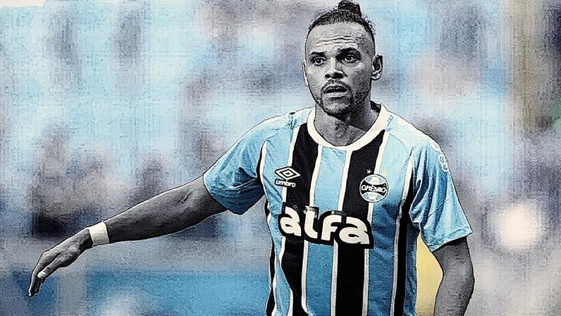 Martin Braithwaite em ação durante partida do Grêmio no Campeonato Brasileiro (Foto: Reprodução)