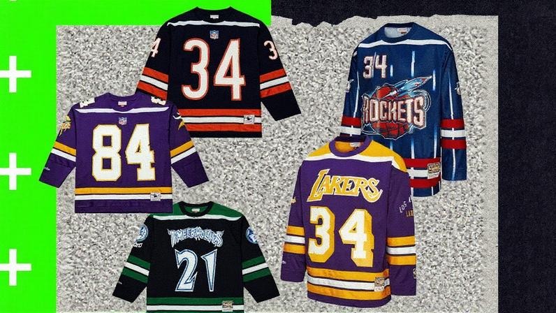 Coleção Maxxed Out da Mitchell & Ness apresenta uniformes da NBA, NFL e NHL com um design inovador (Foto: Reprodução)