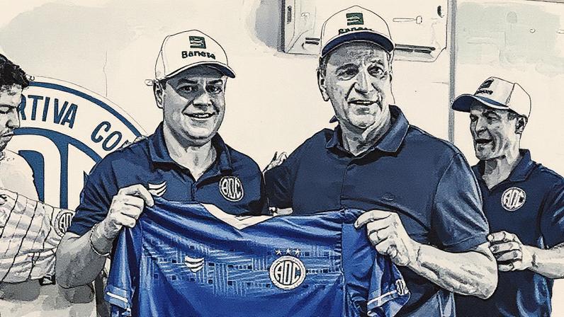 Landim posa ao lado do presidente do Confiança, Pedro Dantas (Foto: Reprodução)