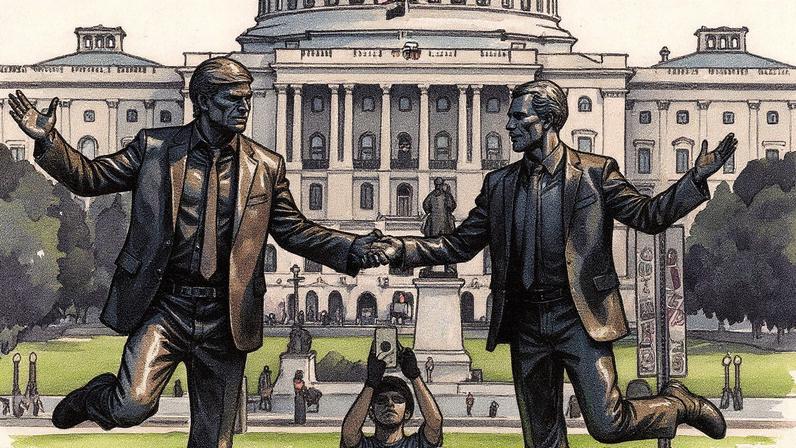 A obra "The Secret Handshake" foi removida logo após ser exibida esta semana (Foto: Reprodução)