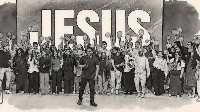 Homem conta testemunho em uma igreja (Foto: Reprodução)