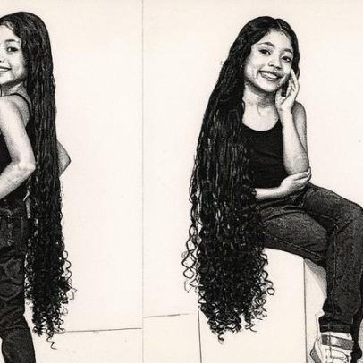 Menina de 8 anos do RJ nunca cortou cabelo e já tem fios de 1 metro de comprimento
