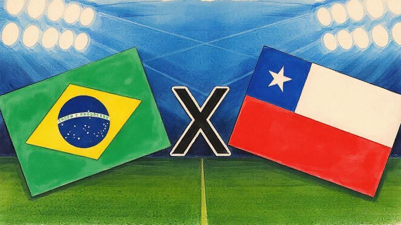 Brasil e Chile se enfrentam pelas Eliminatórias da Copa (Foto: Reprodução)