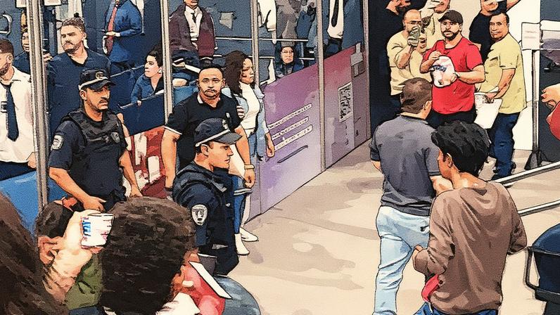 Grupo de agentes da GCM retira alunos da Unifesp da Câmara de Guarulhos, utilizando spray de pimenta (Foto: Reprodução)