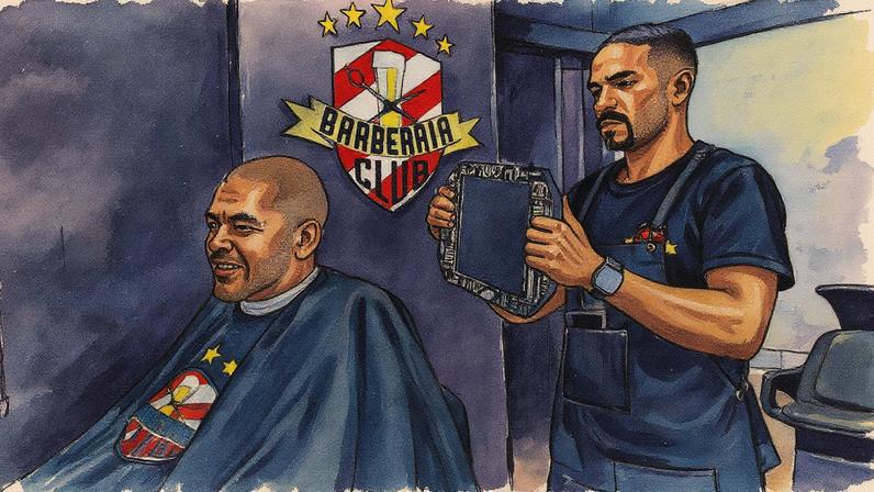 Homem frequenta a Barbearia Club no Rio após optar por uma assinatura mensal (Foto: Reprodução)