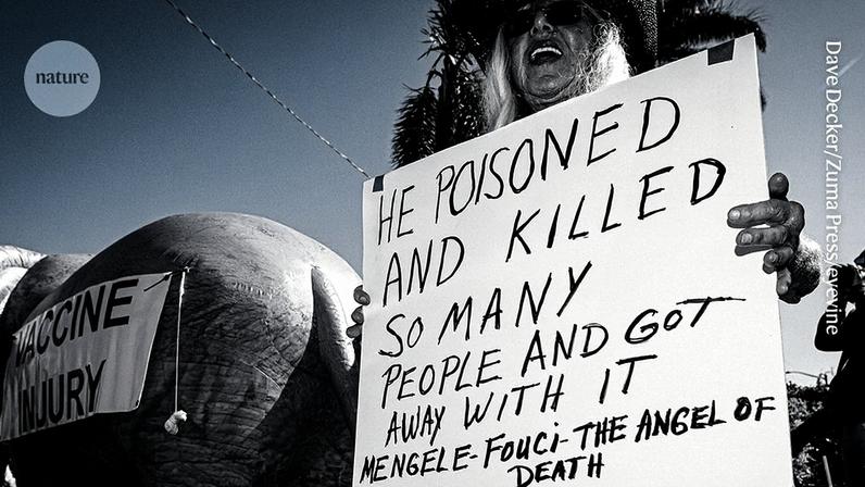 Grupo anti-vacina protesta contra ações de Anthony Fauci (Foto: Reprodução)