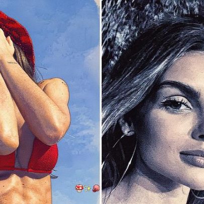 Amanda Kimberly exibe tanquinho de biquíni