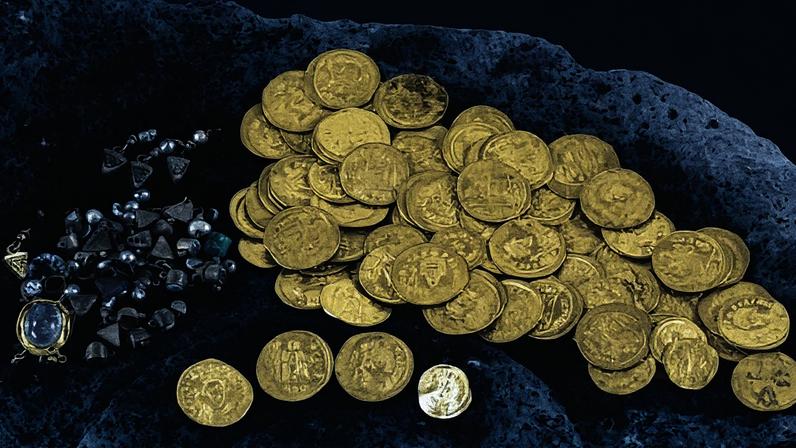 O tesouro de ouro e joias - Foto: Michael Eisenberg/Universidade de Haifa