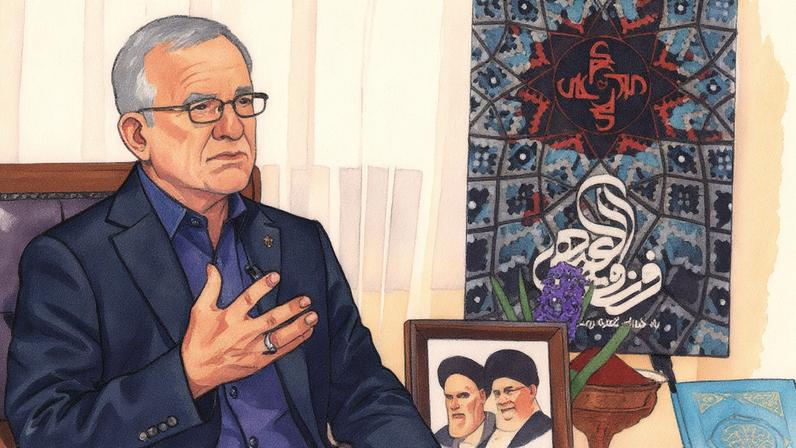 Presidente do Irã, Masoud Pezeshkian, em uma fotografia tirada em maio deste ano (Foto: Reprodução)