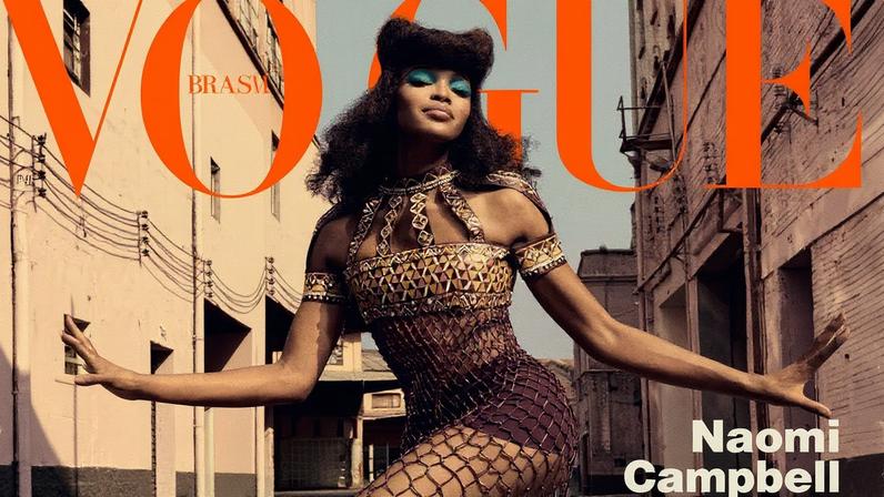 Naomi Campbell na capa da revista Vogue Brasil, edição de maio de 2016 (Foto: Reprodução)