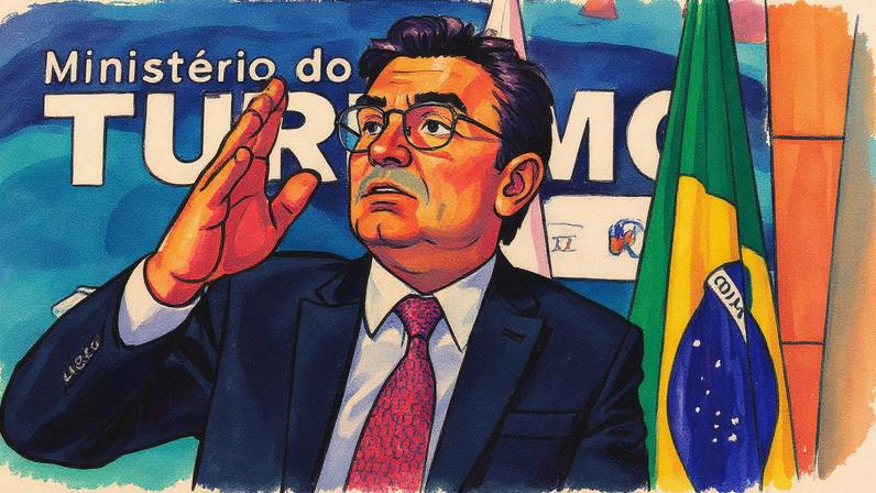 Ministro do Turismo, Celso Sabino, concede entrevista (Foto: Reprodução)