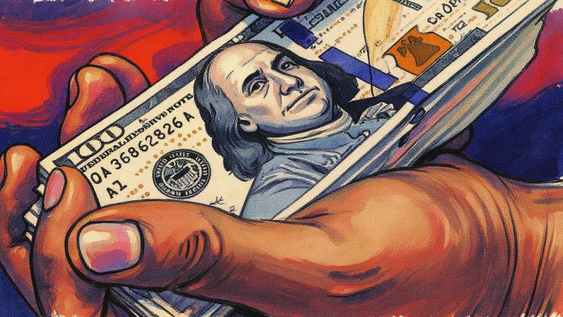 Notas de 100 dólares empilhadas (Foto: Reprodução)