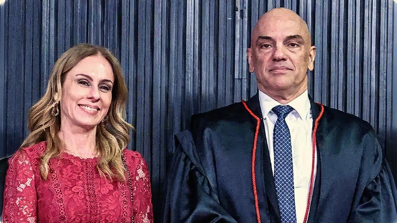 Alexandre de Moraes e sua mulher Viviane Barci em uma foto (Foto: Reprodução)