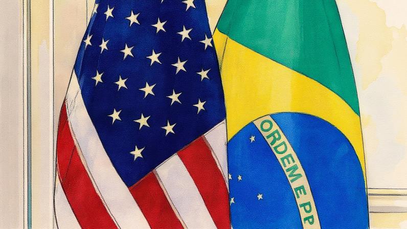 Bandeiras do Brasil e dos Estados Unidos lado a lado (Foto: Reprodução)
