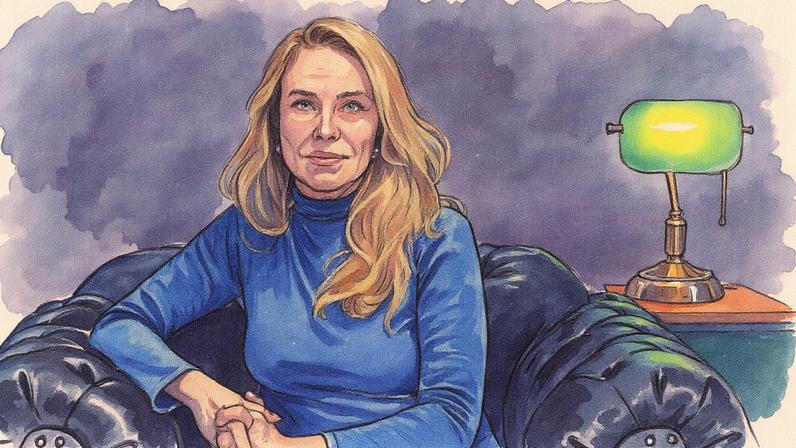 Monica Andersen participa de gravação para a CasaFolha no estúdio da TV Folha em São Paulo (Foto: Reprodução)