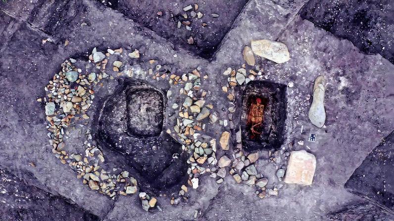 Túmulo de um indivíduo da cultura Yamnaya, datado de cerca de 5.000 anos (Foto: Reprodução)