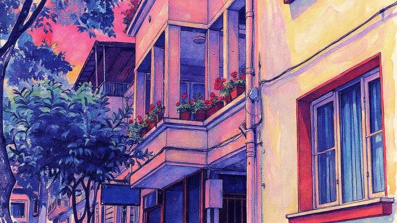 Vasos de flores coloridas estão dispostos na janela (Foto: Reprodução)