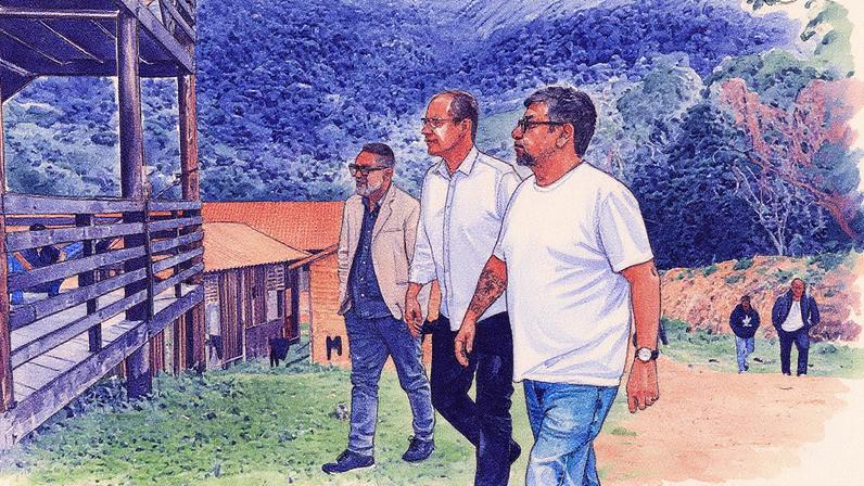 Prefeito de Maricá, Washington Quaquá, ao lado do presidente da ABDI, Ricardo Cappelli (Foto: Reprodução)