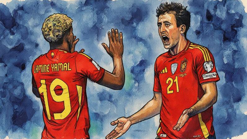 Jogadores da seleção espanhola celebram um gol durante partida contra a Bulgária (Foto: Reprodução)