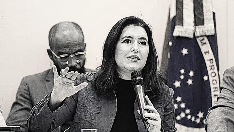 Ministra Simone Tebet em evento na Câmara dos Deputados (Foto: Reprodução)