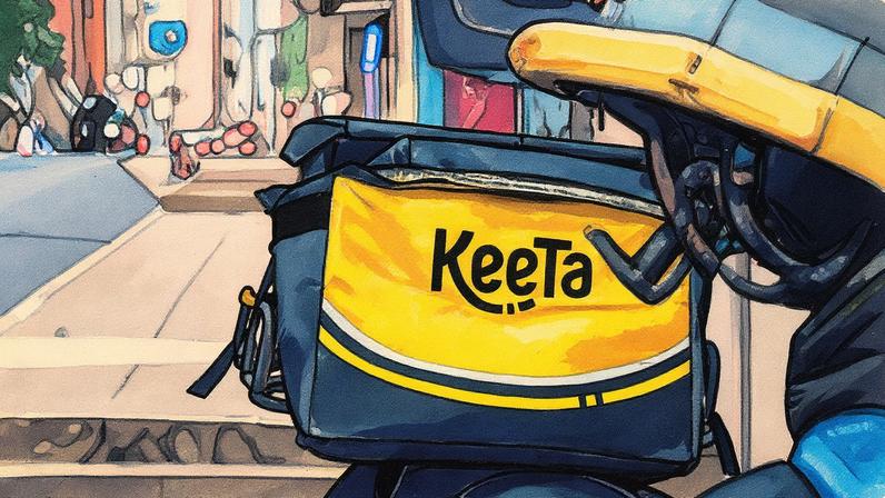 Caixa de entrega da Keeta na garupa de uma moto em Hong Kong (Foto: Reprodução)