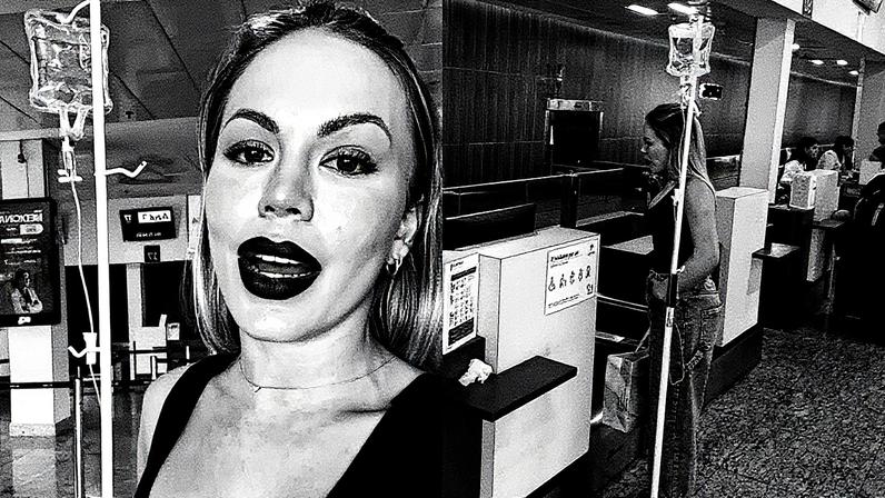 Influencer relata impedimento em voo por tentar embarcar com frasco de soroterapia (Foto: Reprodução)