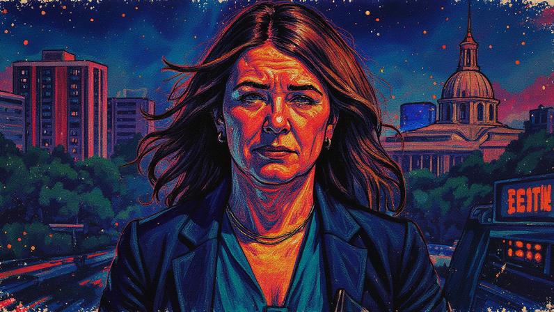 Danielle Smith em Edmonton, Alberta, Canadá, no dia 18 de julho (Foto: Reprodução)