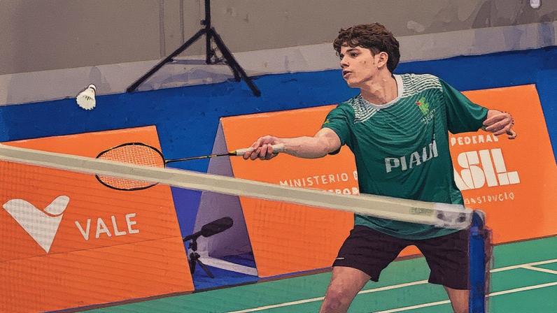 Fhelipe Lennon na vitória na final do badminton nos Jogos da Juventude (Foto: COB/Divulgação)