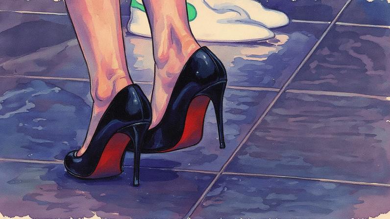 Convidada no festival de Cannes 2022 usando sapatos de Louboutin (Foto: Reprodução)