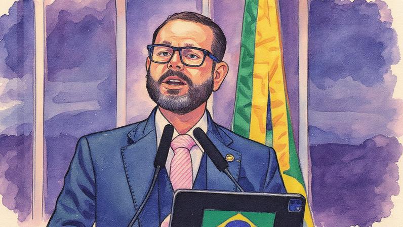 Senador Jorge Seif durante sessão no Senado (Foto: Reprodução)