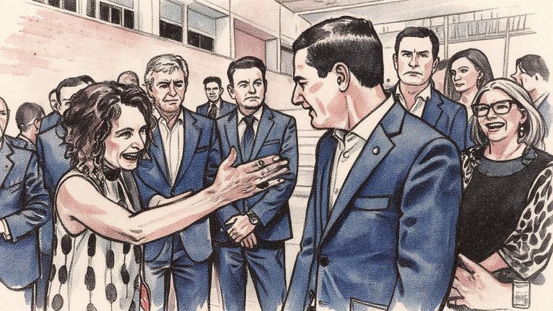 Vicepresidenta do Governo e presidente da Andaluzia em ato público em Sevilha (Foto: Reprodução)