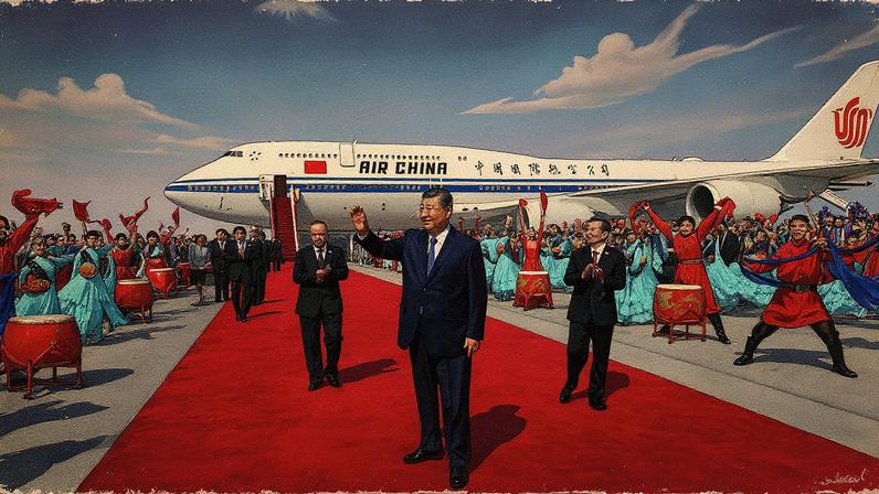 Presidente chinês, Xi Jinping, chega a Urumqi, capital da Região Autónoma Uigur de Xinjiang (Foto: Reprodução)