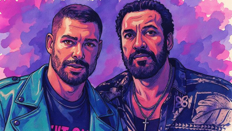 Cauã Reymond e Ricardo Teodoro posam juntos para a foto (Foto: Reprodução)