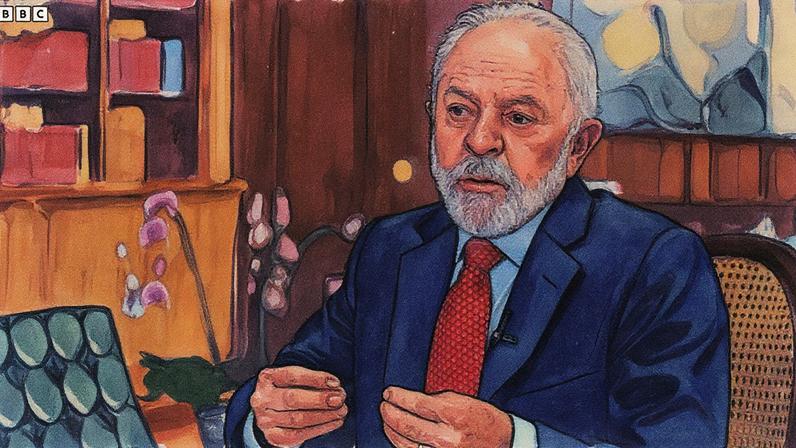 Presidente Lula durante entrevista à rede de TV britânica BBC (Foto: Reprodução)