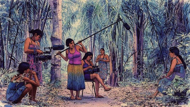 Mulheres da 'Rede Katahirine' em um povoado na Amazônia, Acre (Foto: Reprodução)