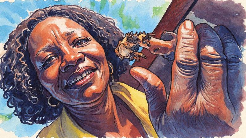 Funcionária da Clin segura abelhas sem ferrão (Foto: Reprodução)