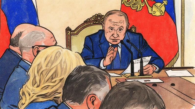 Presidente russo, Vladímir Putin, participa de reunião no Kremlin (Foto: Reprodução)