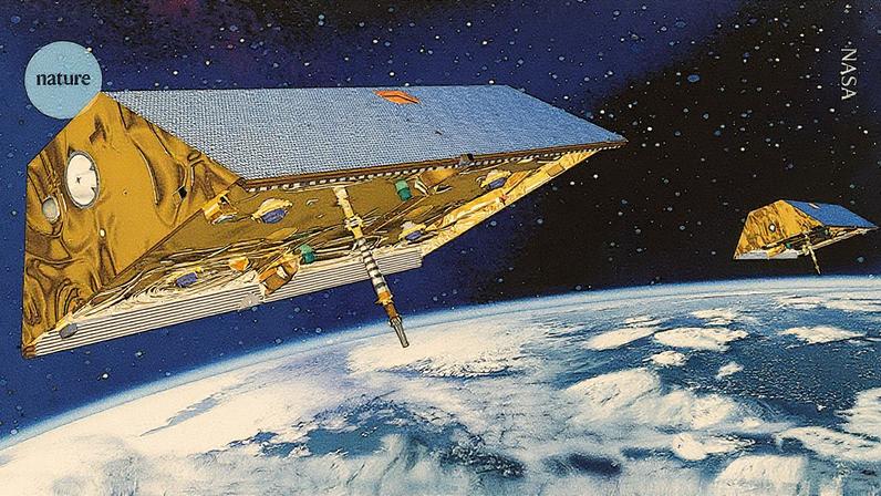 Satélites GRACE, que operaram de 2002 a 2017, detectaram mudanças gravitacionais na Terra (Foto: Reprodução)