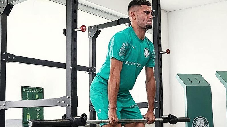Andreas Pereira realiza testes físicos no Palmeiras (Foto: Reprodução)