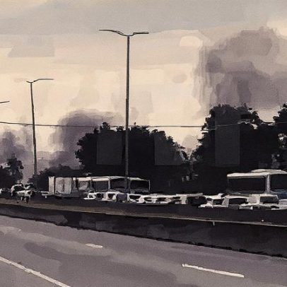 Manifestação com barricadas bloqueia BR-101 em São Gonçalo; assista ao vídeo