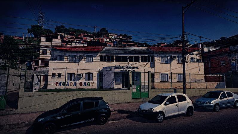 Creche Municipal Acalanto, em Vicente de Carvalho, foi invadida por criminosos (Foto: Reprodução)