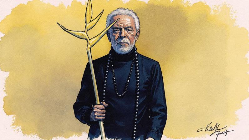 Cantor Gilberto Gil em ensaio para a capa do livro sobre a turnê 'Tempo Rei' (Foto: Reprodução)