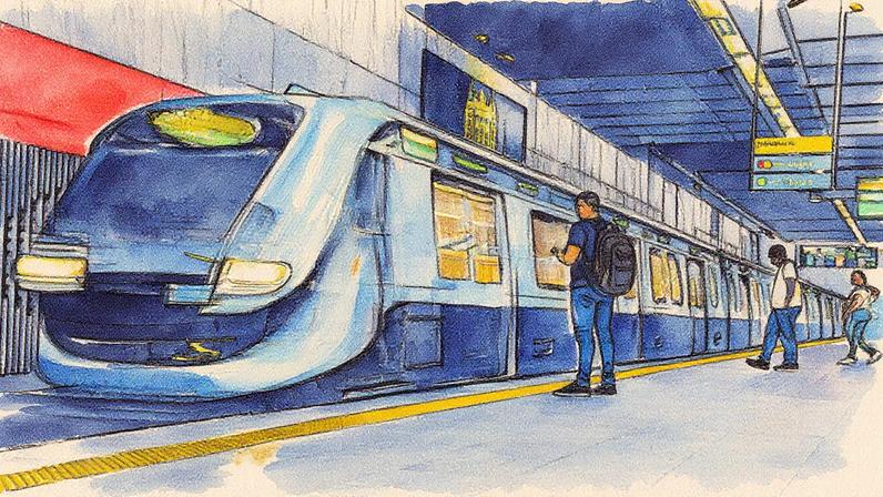 Metrô do Rio em operação, com passageiros aguardando na plataforma (Foto: Reprodução)