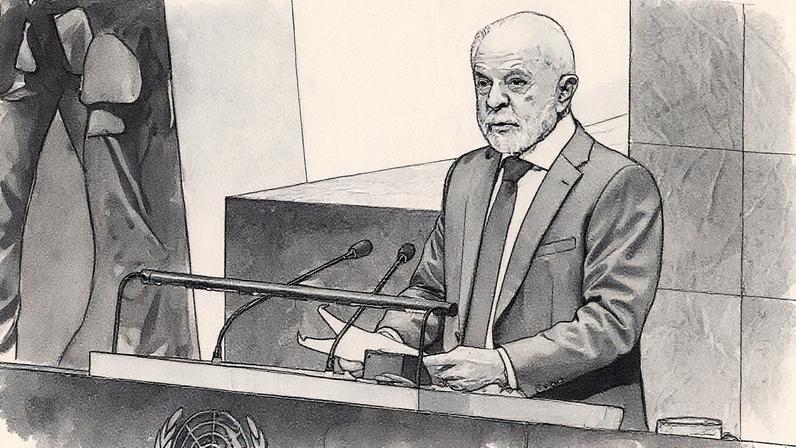 Presidente do Brasil discursa em cúpula da ONU sobre criação de um Estado palestino em Nova York (Foto: Reprodução)