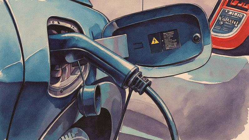 Carro elétrico estacionado em uma área urbana (Foto: Reprodução)