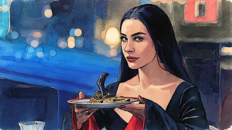 Catherina Zeta-Jones interpreta Mortícia em cena da série 'Wandinha' (Foto: Reprodução)